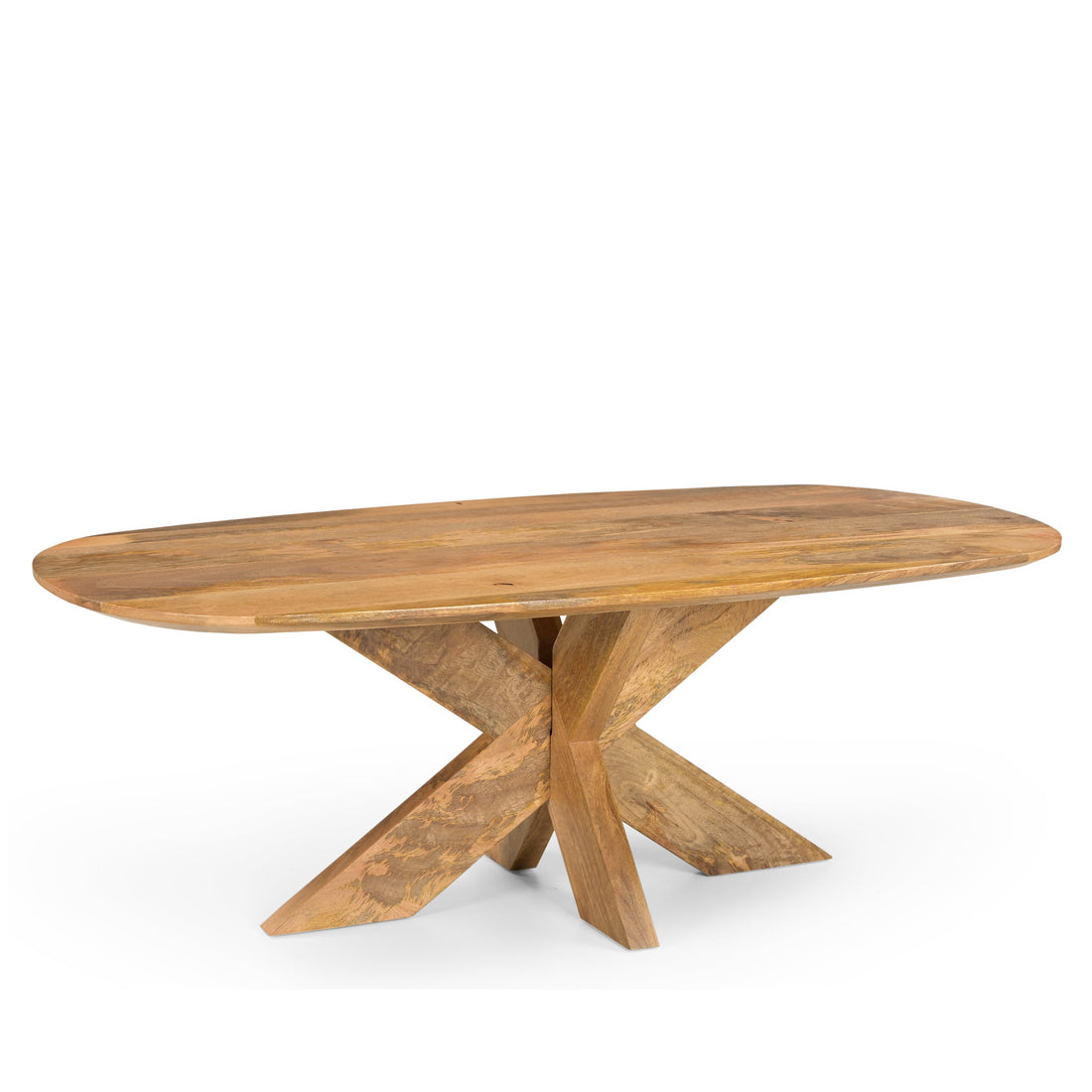 Salontafel Deens Ovaal Runa met Houten Onderstel 130 - Industrieelinhuis.nl