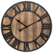 Klok Wandklok industrieel | Zwart Staal Hout | ø 60cm - Industrieelinhuis.nl