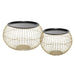 Salontafel set rond Industrieel Design | Staal Goud met zwart | 66.5x41.5cm - Industrieelinhuis.nl