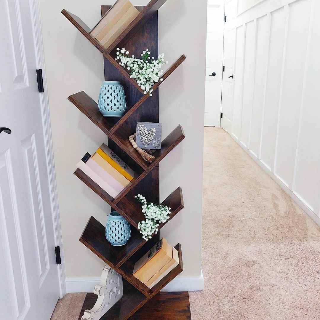 Staande boekenkast Industrieel Design | Houtlook | 50x25x141,5cm - Industrieelinhuis.nl