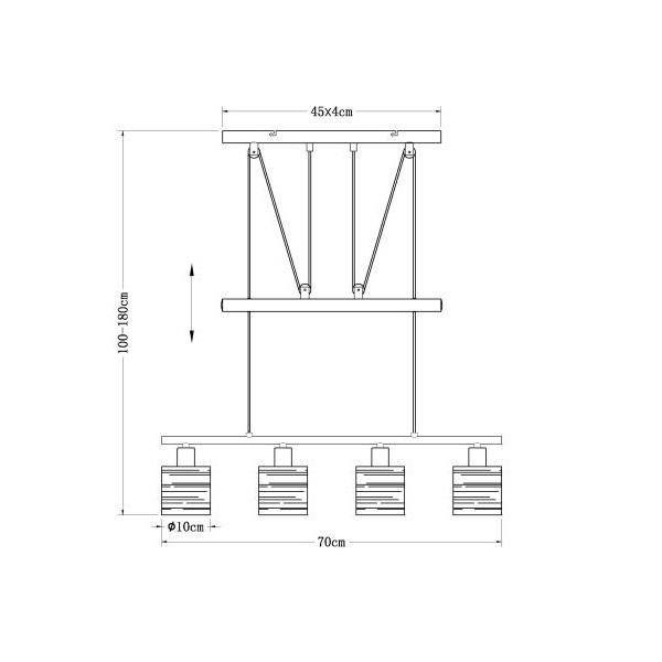 Hanglamp eettafel - Industrieel Design | Zwart met goud | 70cm - Industrieelinhuis.nl