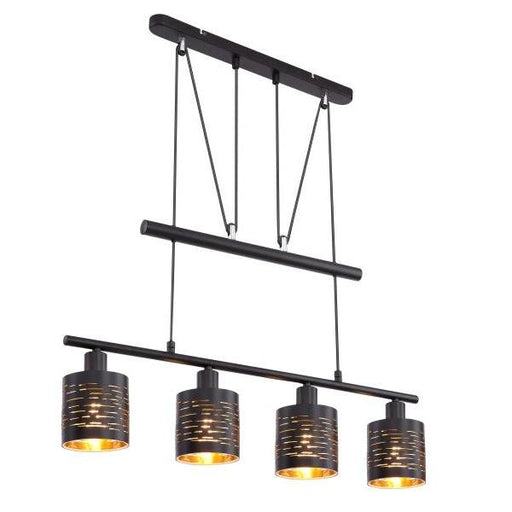 Hanglamp eettafel - Industrieel Design | Zwart met goud | 70cm - Industrieelinhuis.nl