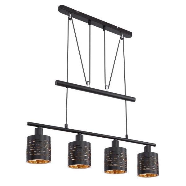 Hanglamp eettafel - Industrieel Design | Zwart met goud | 70cm - Industrieelinhuis.nl
