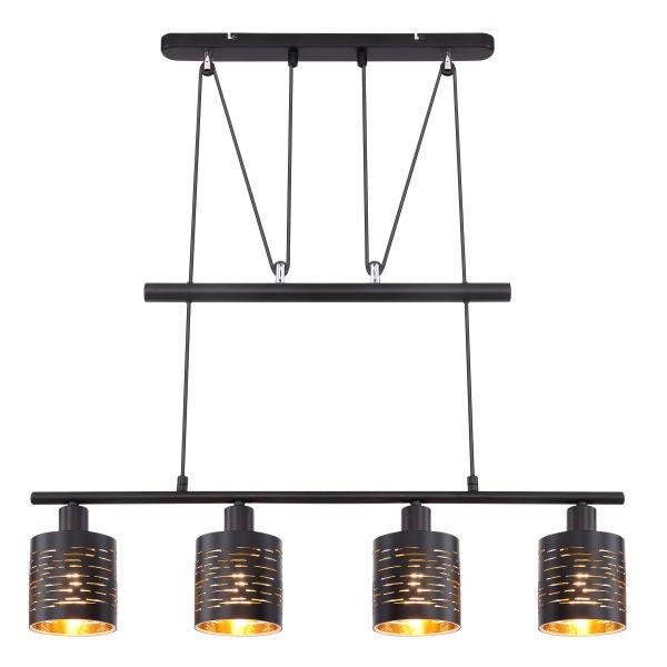 Hanglamp eettafel - Industrieel Design | Zwart met goud | 70cm - Industrieelinhuis.nl