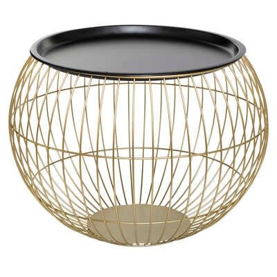 Salontafel set rond Industrieel Design | Staal Goud met zwart | 66.5x41.5cm - Industrieelinhuis.nl