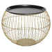 Salontafel set rond Industrieel Design | Staal Goud met zwart | 66.5x41.5cm - Industrieelinhuis.nl