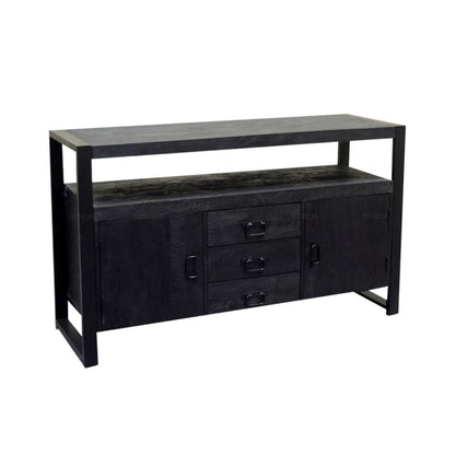 Sidetable zwart Bink | Mangohout en Staal | 135x45x80cm