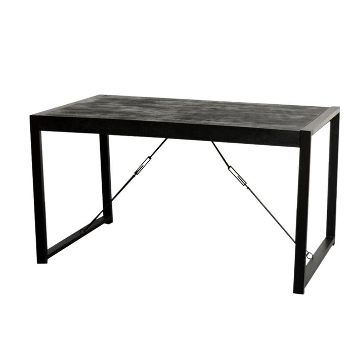 Eettafel / Keukentafel Industrieel Design | Zwart Mangohout en Staal | 140x80x76cm - Industrieelinhuis.nl