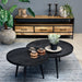 Salontafel set rond Industrieel Design | Mangohout Staal | 58-76cm - Industrieelinhuis.nl