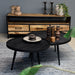 Salontafel set rond Industrieel Design | Mangohout Staal | 58-76cm - Industrieelinhuis.nl