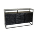 Sidetable Dressoir Kast Jax Visgraat Industrieel Design | Zwart Mangohout en Staal | 150x45x90cm - Industrieelinhuis.nl