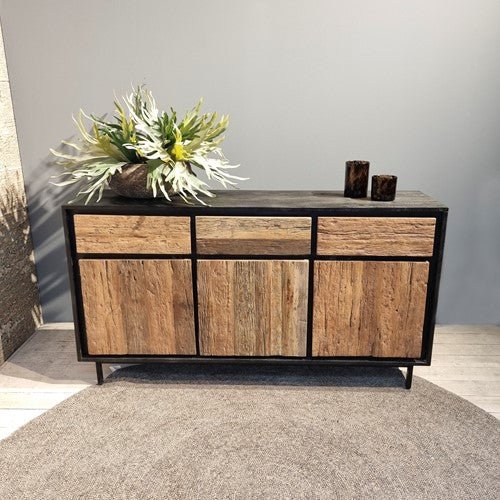 Dressoir kast mango hout | Industrieel Design | 150x40x80cm - Industrieelinhuis.nl