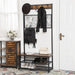 Garderoberek XL Industrieel Design | Houtlook en Staal | 92x41,5x187cm - Industrieelinhuis.nl