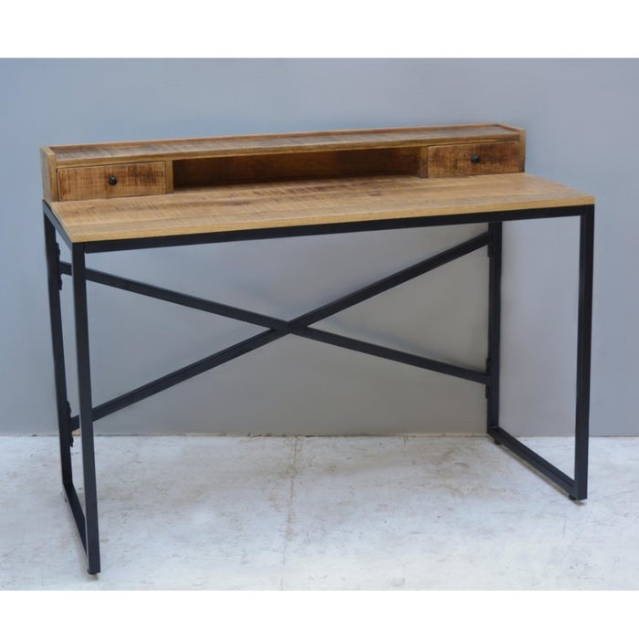 Bureau / werktafel Industrieel Design | Mangohout en Staal | 120x55x90cm - Industrieelinhuis.nl