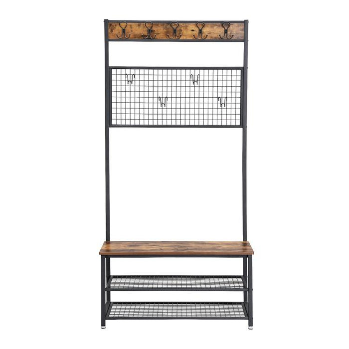 Garderoberek XL Industrieel Design | Houtlook en Staal | 92x41,5x187cm - Industrieelinhuis.nl