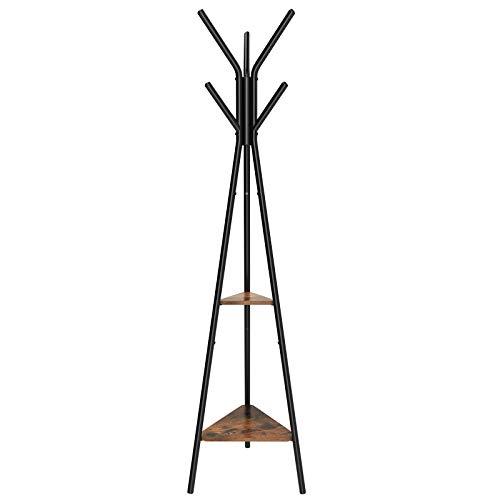 Staande kapstok Industrieel Design | Houtlook en Staal | 49x49x179cm - Industrieelinhuis.nl