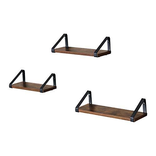 Set van 3 schappen Industrieel Design | Houtlook en Staal 30-35-40cm - Industrieelinhuis.nl