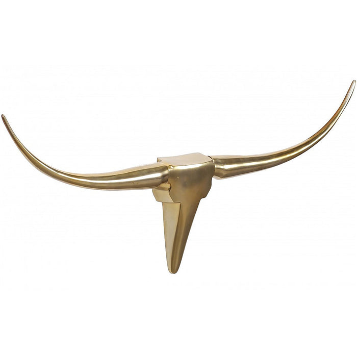 Stierenhoorns troffee wand muur | Goud Aluminium | 100cm - Industrieelinhuis.nl