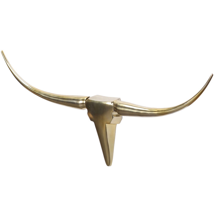 Stierenhoorns troffee wand muur | Goud Aluminium | 100cm - Industrieelinhuis.nl