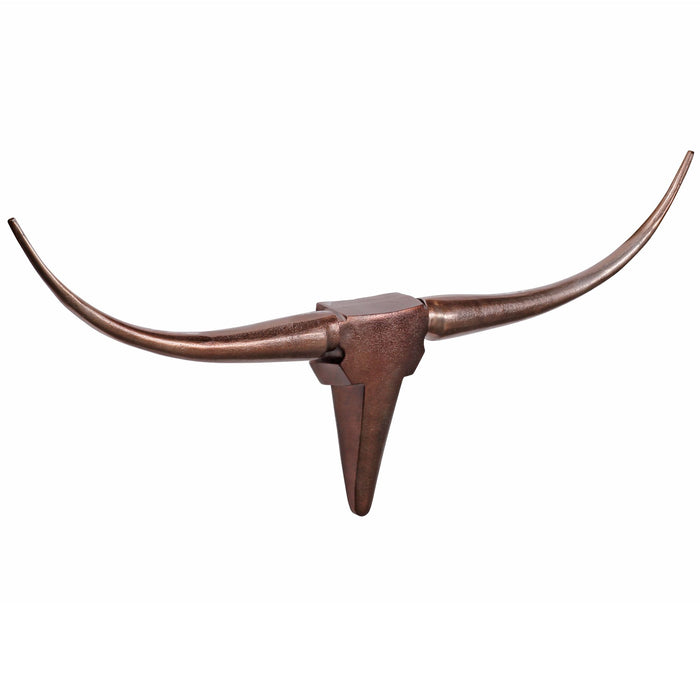 Stierenhoorns troffee wand muur | Brons Aluminium | 100cm - Industrieelinhuis.nl
