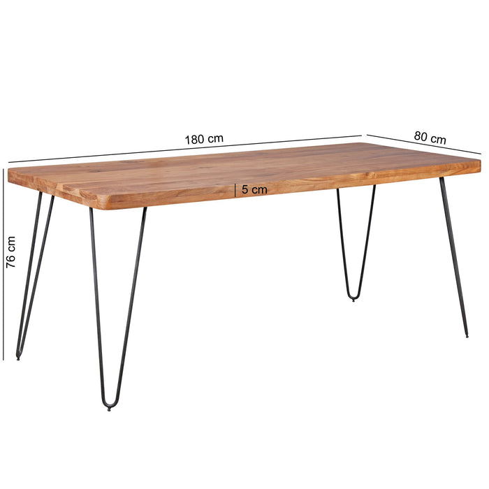 Eettafel / Keukentafel Industrieel Design | Acacia en Staal | 180-200 - Industrieelinhuis.nl