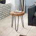 Massief houten acacia bijzettafel met haarspeldpoten 30 x 30 cm - Industrieelinhuis.nl