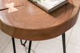 Massief houten acacia bijzettafel met haarspeldpoten 30 x 30 cm - Industrieelinhuis.nl