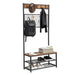 Garderoberek XL Industrieel Design | Houtlook en Staal | 92x41,5x187cm - Industrieelinhuis.nl