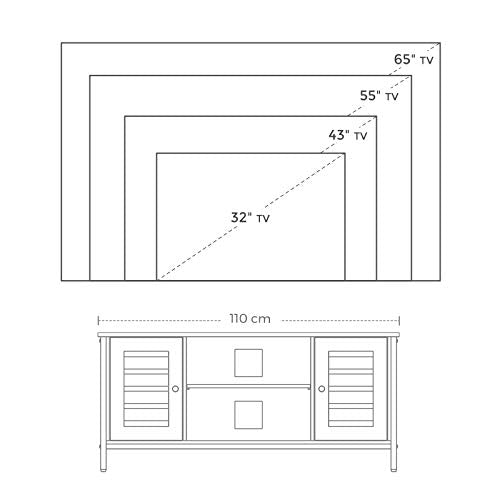 TV-meubel Industrieel Design | Houtlook en Staal | 110x40x50cm - Industrieelinhuis.nl