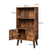 Staande boekenkast retro Industrieel Design | Houtlook | 60x30x140cm - Industrieelinhuis.nl