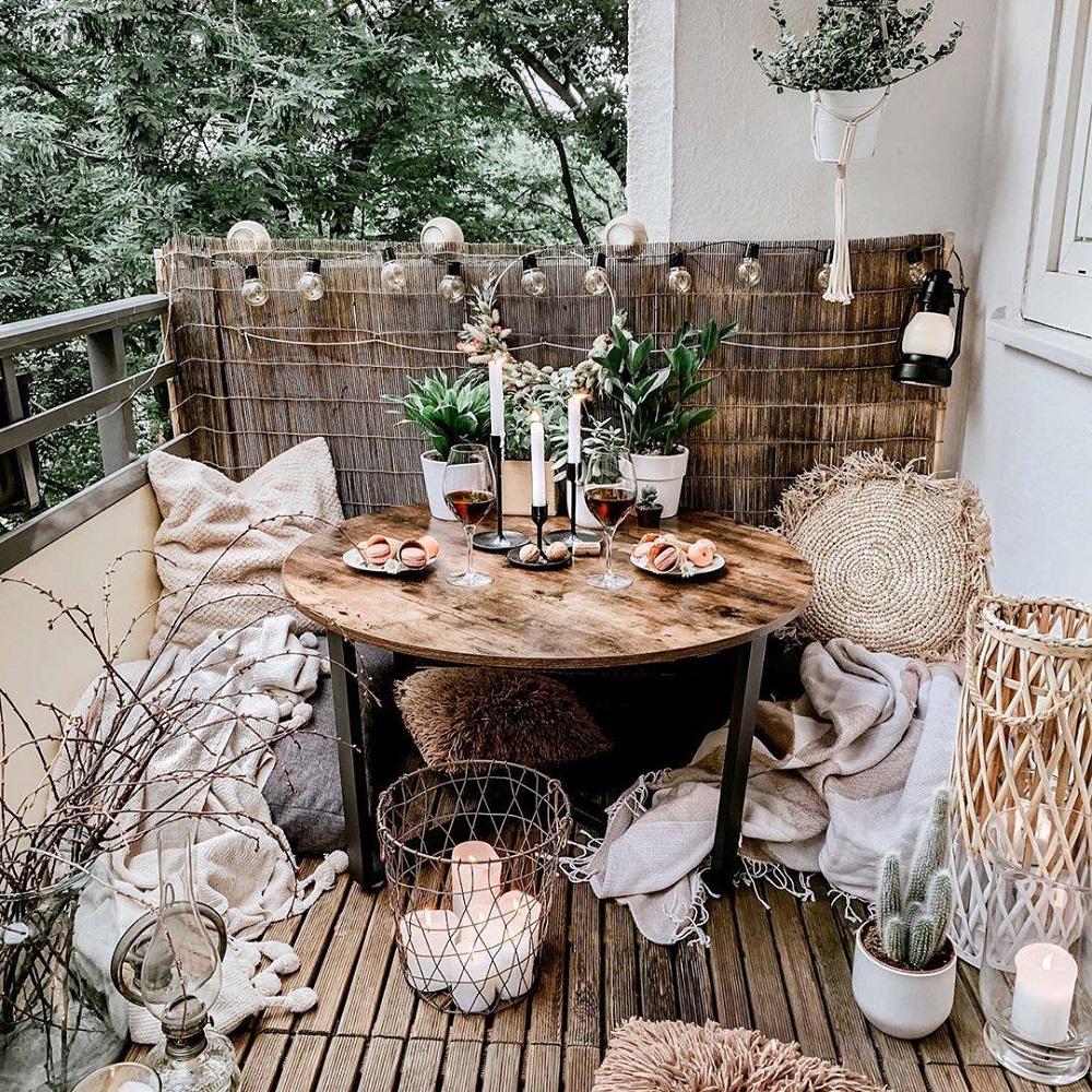 Salontafel Rond Industrieel Design | Houtlook en Staal | 88x47cm