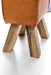 Design Turnbock Sitzhocker Braun 40 x 30 x 47 cm | Turnhocker Hocker Lederhocker Springbock | Beistellhocker Echtleder Fußhocker - Industrieelinhuis.nl