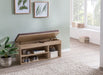 Schuhbank WL5.344 mit Sitzfläche Garderoben-Bank Holz 104x51x32 cm Sonoma | Holzbank klein gepolstert | Sitzbank schmal Flur mit Stauraum | Truhenbank Schuhtruhe Flurmöbel - Industrieelinhuis.nl