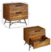 Nachtkonsole NISHAN 60 x 60 x 40 cm Sheesham Beistelltisch | Design Nachtkommode Boxspringbett | Nachttisch mit Schubladen | Beistellschrank mit Stauraum | Nachttischkästchen hoch - Industrieelinhuis.nl
