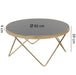 salontafel Zwart/matgouden tafel met glazen blad Woonkamertafel Ø82cm - Industrieelinhuis.nl