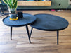 Salontafel set rond Industrieel Design | Mangohout Staal | 58-76cm - Industrieelinhuis.nl