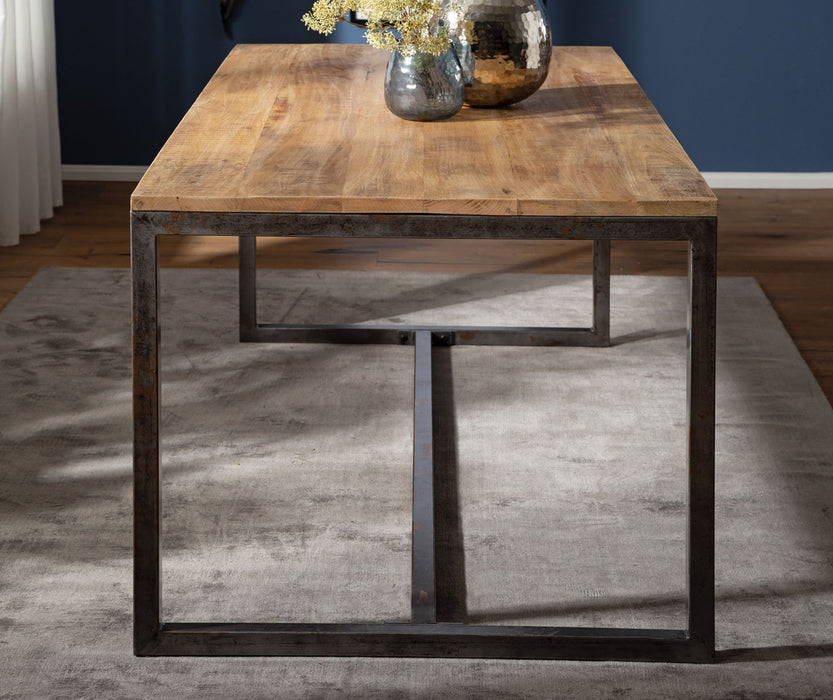 Esszimmertisch 120x77x60 cm Mango Massivholz / Metall Vintage Esstisch | Küchentisch Massiv Klein | Holztisch Esszimmer | Kleiner Speisetisch Holz - Industrieelinhuis.nl