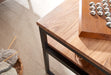 Couchtisch 100x60x45 cm Massivholz Metall Sofatisch Wohnzimmertisch Akazie | Stubentisch Industrial mit Stauraum | Holztisch Kaffeetisch Massiv - Industrieelinhuis.nl