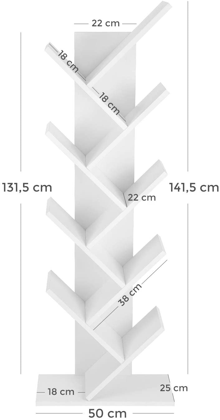 Staande boekenkast Industrieel Design | Wit | 50x25x141,5cm - Industrieelinhuis.nl