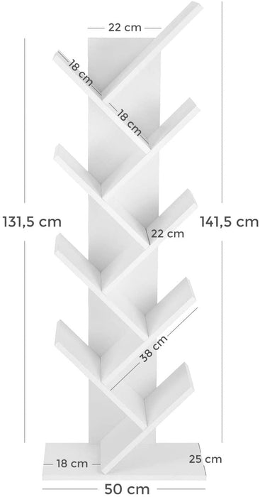 Staande boekenkast Industrieel Design | Wit | 50x25x141,5cm - Industrieelinhuis.nl