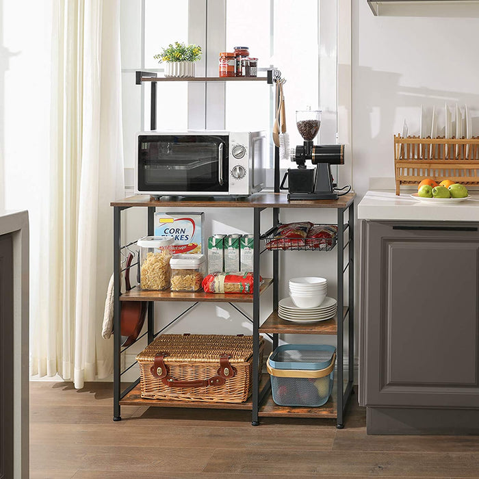 Opbergrek keuken Industrieel Design | Houtlook en Staal | 90x40x132cm - Industrieelinhuis.nl