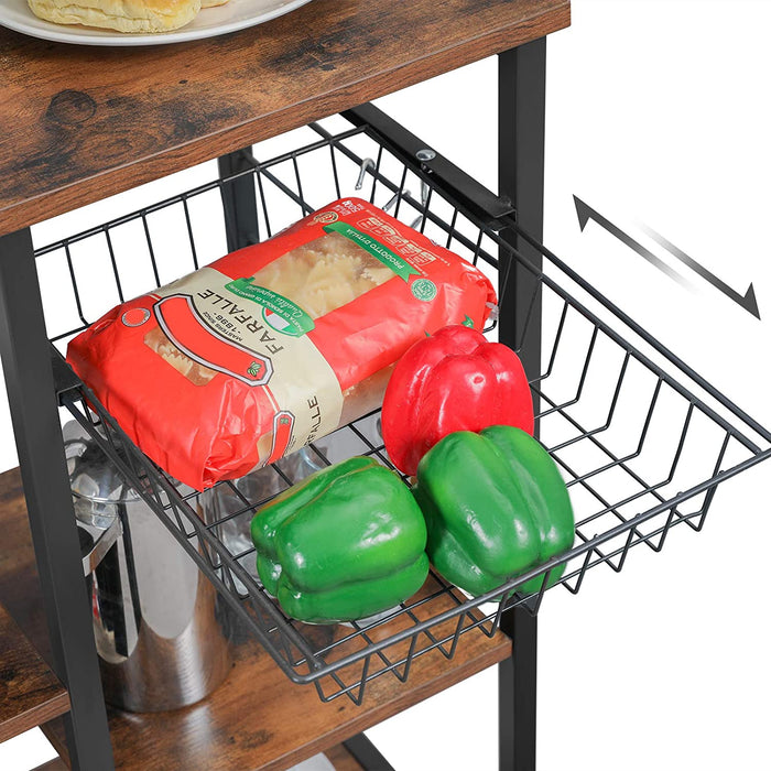 Opbergrek keuken Industrieel Design | Houtlook en Staal | 90x40x132cm - Industrieelinhuis.nl