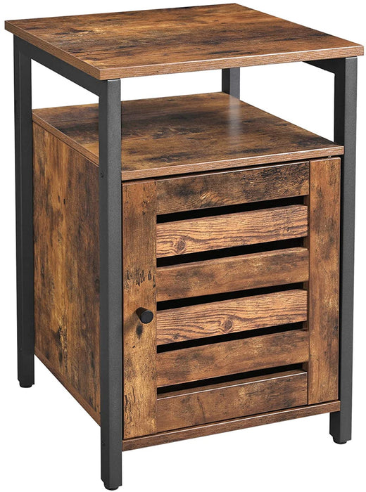 Bijzettafel / Nachtkastje Industrieel Design | Houtlook en Staal |  40x40x60cm - Industrieelinhuis.nl