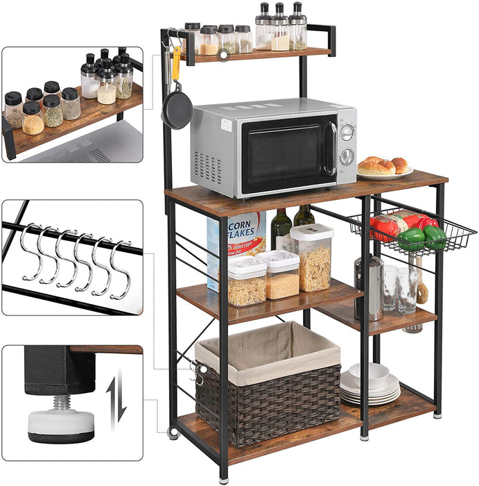 Opbergrek keuken Industrieel Design | Houtlook en Staal | 90x40x132cm - Industrieelinhuis.nl