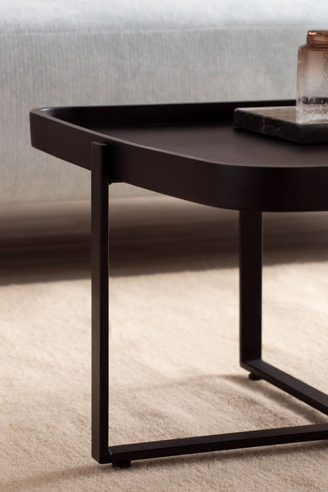 salontafel massief hout zwart 65x65x35 cm woonkamertafel - Industrieelinhuis.nl