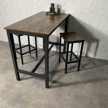 Bartafel met krukken (2) industrieel | Bartafel set