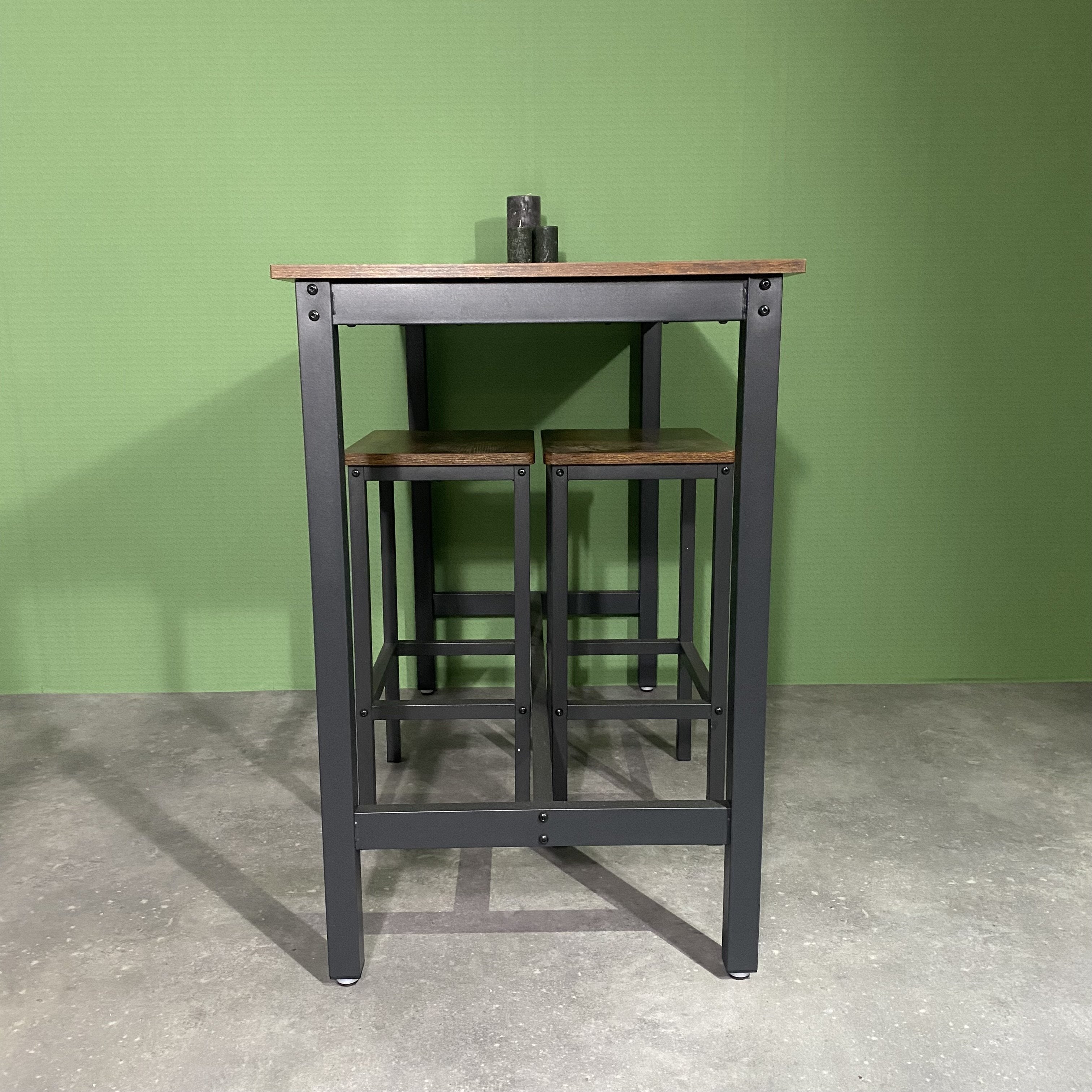 Bartafel met krukken (2) industrieel | Bartafel set