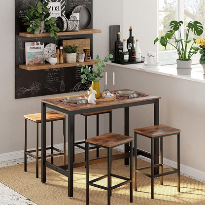 Bartafel met krukken (2) industrieel | Bartafel set