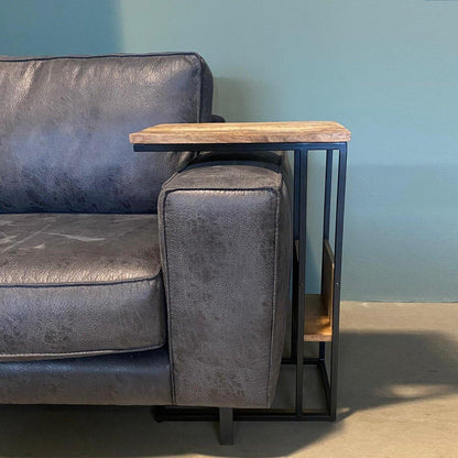 Bijzettafel Britt voor over de bank | Mangohout en Staal | 45x29x69cm
