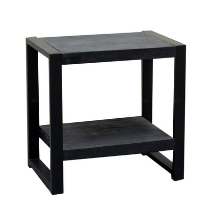 Bijzettafel Zwart | Zwart Mangohout en Staal | 60x40x60